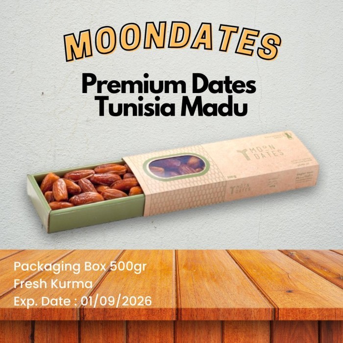 

Kurma Palm Tunisia Non Tangkai Premium 500gr Box Kementan
