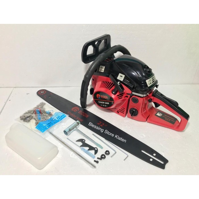Produk Unggulan] MESIN CHAINSAW 22 INCH EDON 2 TAK GERGAJI POTONG KAYU POHON CHAIN SAW