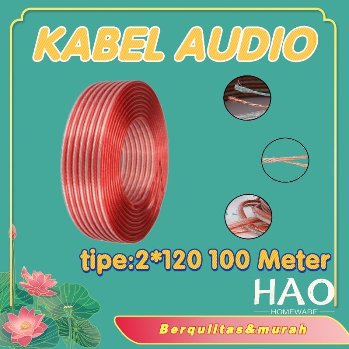 Kabel Listrik Transparan/Kabel Audio/2X120 100Meter