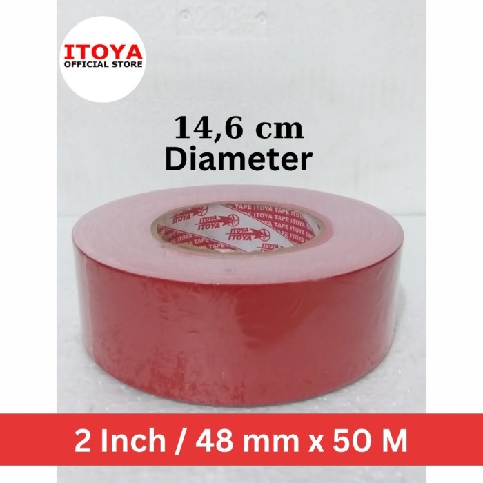 

Viral Lakban Kain Jumbo 2" /48 Mm X 50 Meter / Cloth Tape Merah Packing Aman