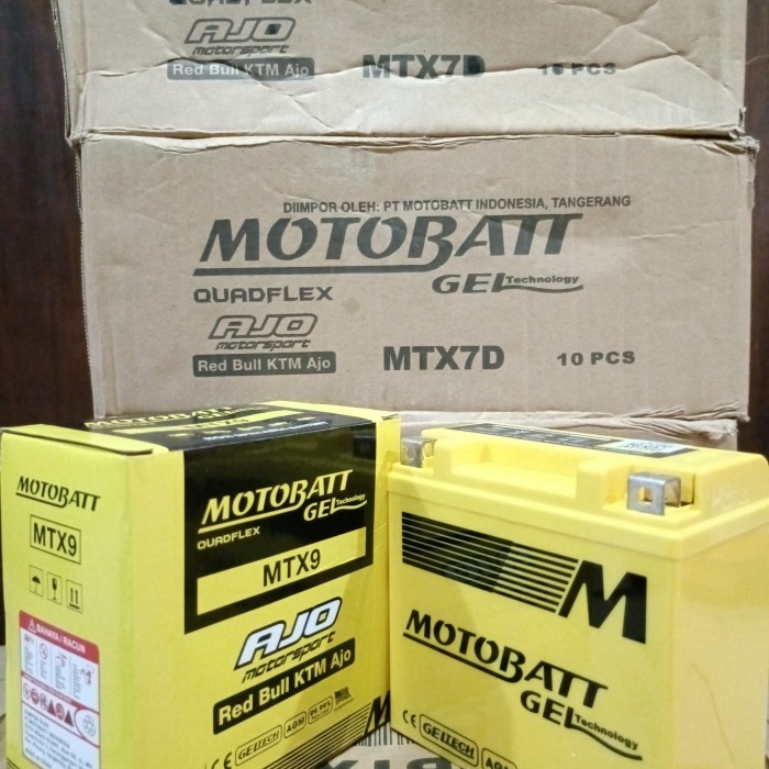 Aki Motor Bajaj Pulsar 180 Motobatt Mtx9 Aki Kering/Aki Gel