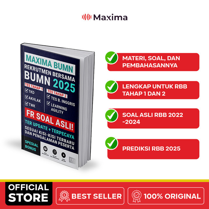 

Terbaru Buku Maxima Bumn 2025 - Berisi Soal Asli & Prediksi Rekrutmen Bersama Bumn Terlaris
