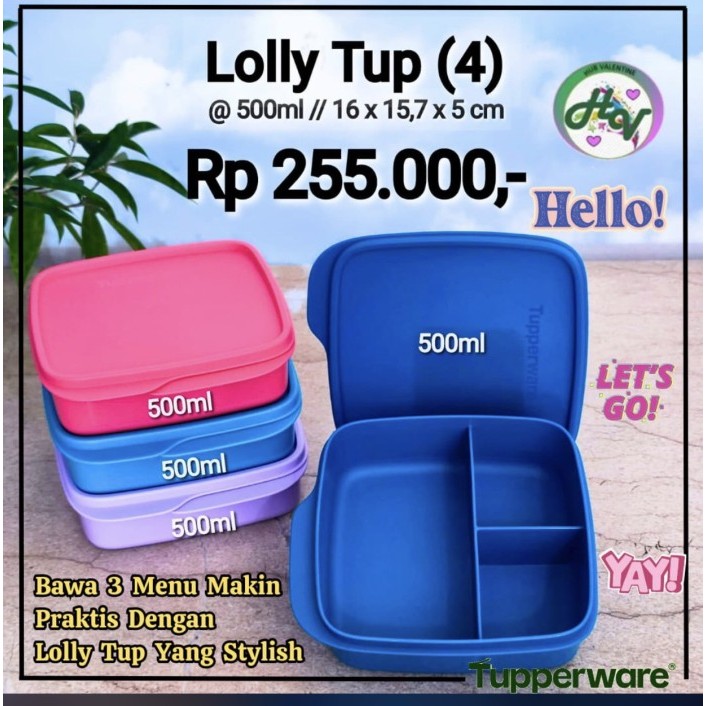 TUPPERWARE KOTAK MAKAN LOLLY TUP (4PCS)