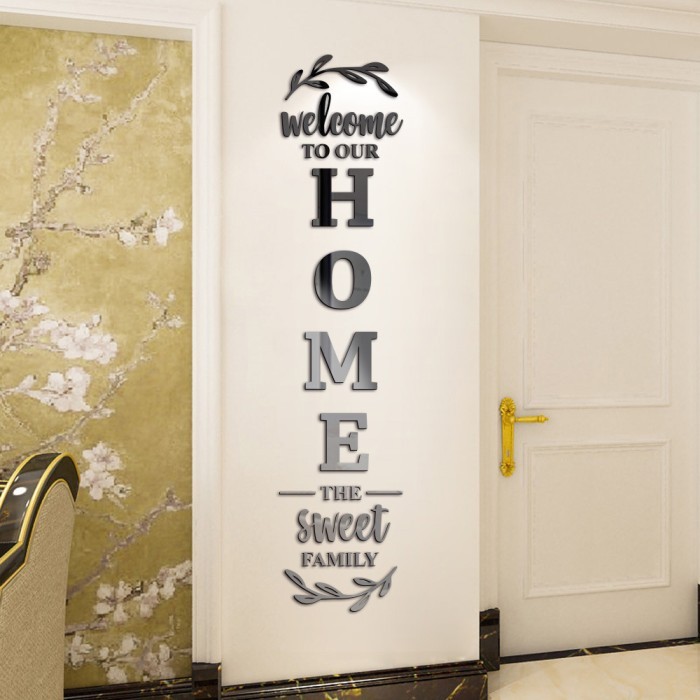 Hiasan Dinding 3D Dekorasi Rumah Dekorasi Tempel Timbul Welcome To Our Home The Sweet Family