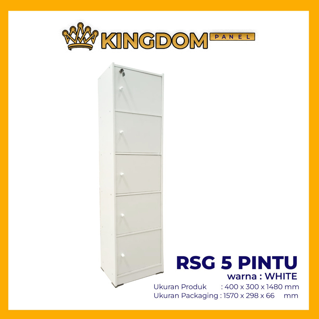 LEMARI RAK BUKU SERBAGUNA SUSUN 5 KAYU DENGAN KUNCI