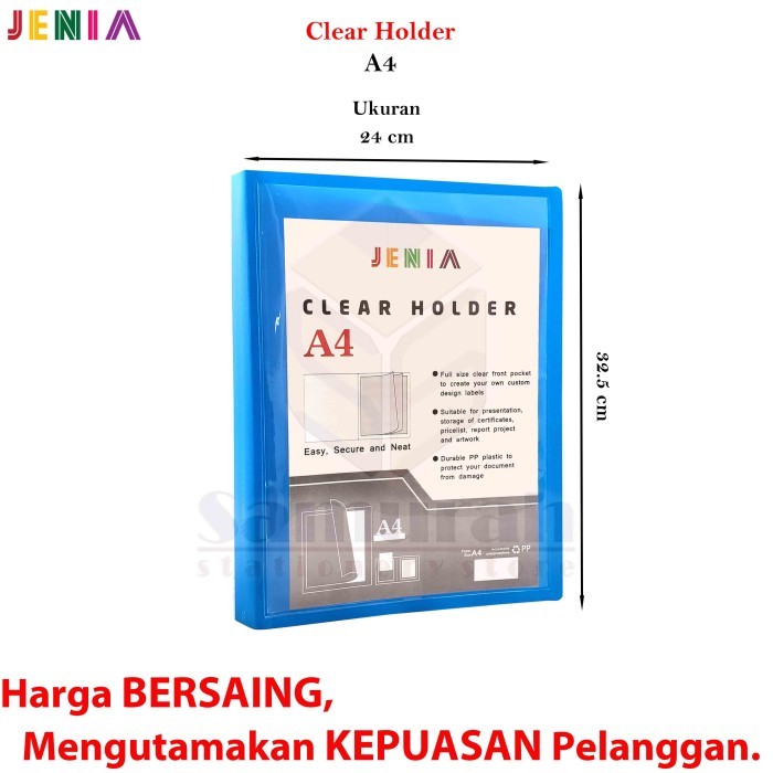 Map Clear Holder A4 20 Pocket Polos / Album Kertas isi 20 Lembar / Katalog Ijazah - Akte - Surat