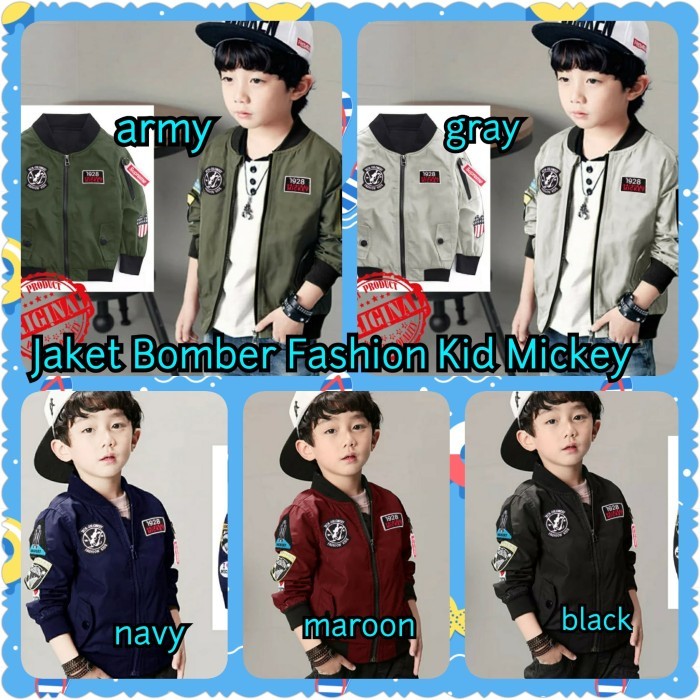 Jaket Bomber Fashion Kid Mickey