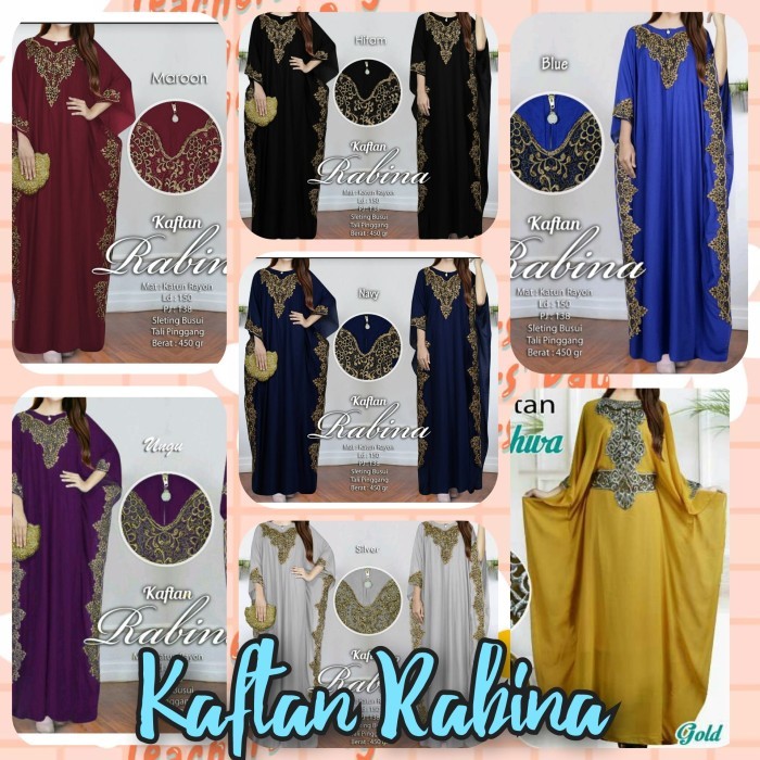 Gamis Muslim Lebaran Kaftan Rabina