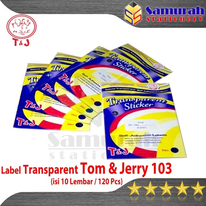 Label Stiker Undangan Tom & Jerry 103 Transparent / Kertas Sticker TJ