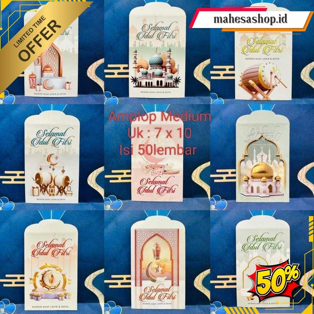 

Amplop Lebaran Hari Raya / Amplop Idul Fitri Mika Isi 50 Lembar Cod