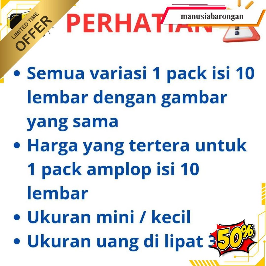 

Amplop Lebaran Kecil Motif Snack 1 Pack Isi 10 Lembar Termurah Banget