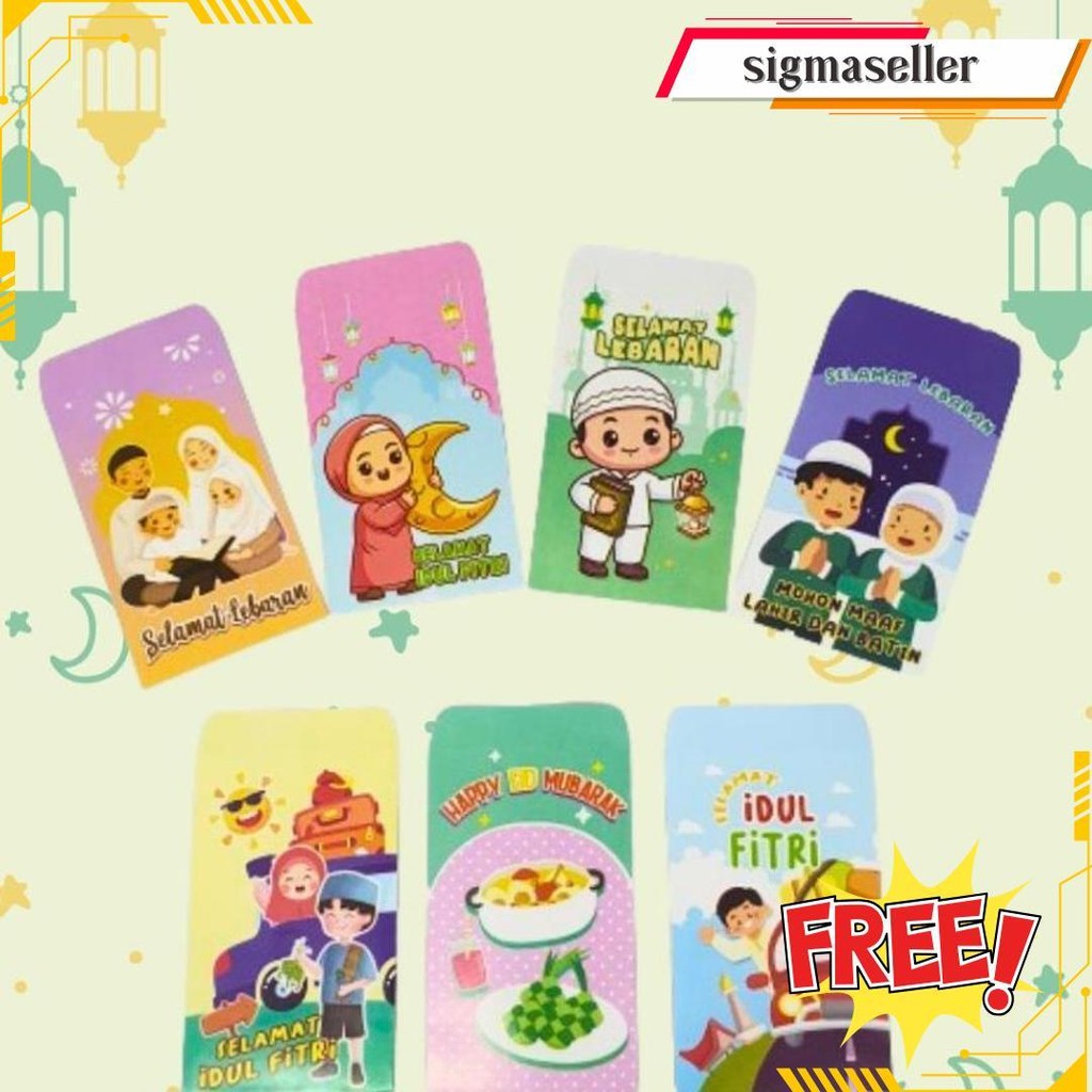 

Mv (1Pak Isi 10Pcs) Amplop Lebaran Mini Motif Anak Ukuran S Terlaris
