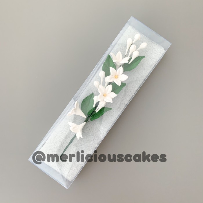 

~@~@~@~@] STP 32 White Putih Bunga Gumpaste Flower Cake Kue Topper