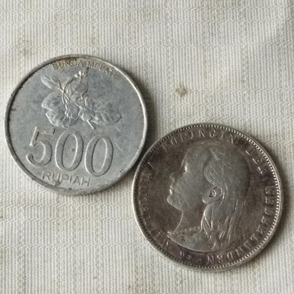 Tebaru Vintage Koin Perak Wilhelmina 1 Gulden tahun 1892 Berkualitas
