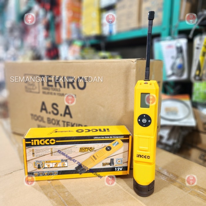 :<:<:<:<] CACLI12011 CORDLESS KOMPRESOR ANGIN MINI POMPA BAN USB C 12V INGCO