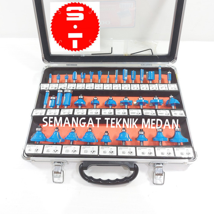 Ready stock] 35PCS MATA PROFIL ROUTER TRIMMER KAYU WOOD BITS SET 35 PCS 6,35mm ALDO
