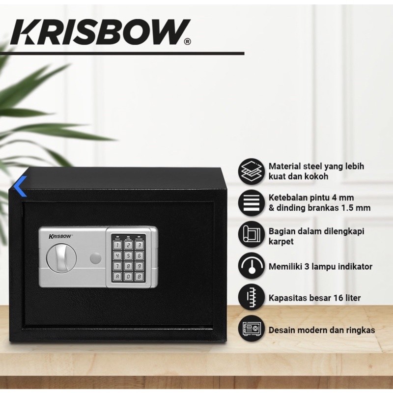 Lemari Besi Brankas ACE Krisbow 25EK 25ek 25 EK - Black