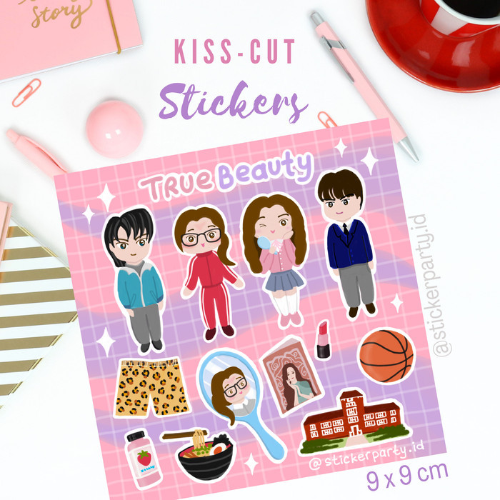 

{{{{}}] [Sticker Party] Stiker True Beauty Drama korea Fan Art Tahan Air DIY