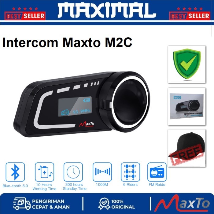 Intercom Maxto M2C 6 Rider Intercom Bluetooth Helm