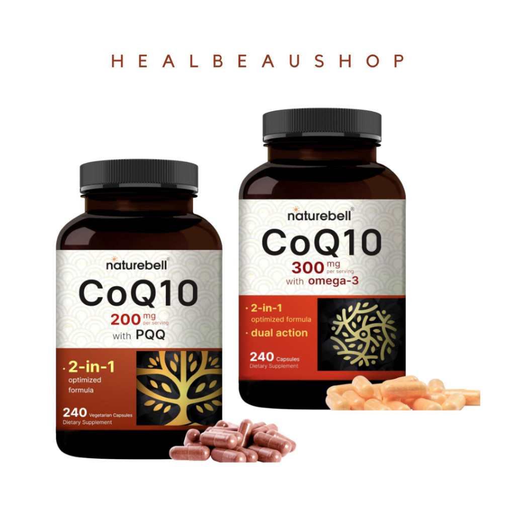 Naturebell Coq10 200mg PQQ 300mg Omega 3 240caps Antioksidan Jantung USA