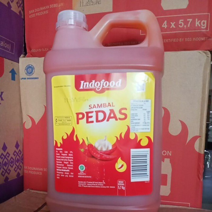 

TERLARIS SAOS SAMBAL PEDAS INDOFOOD 5.7 KG MURAH!!! MURAH