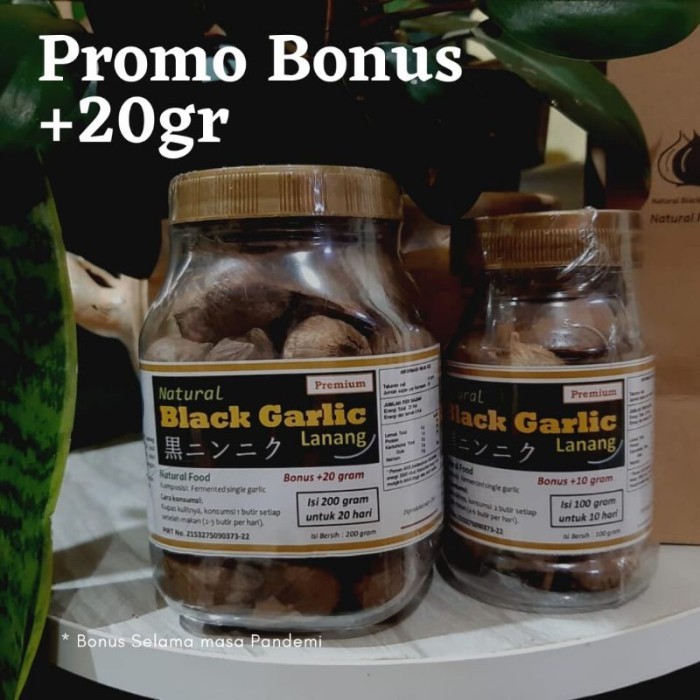 

TERLARIS NATURAL BLACK GARLIC LANANG PREMIUM BY BPPT BERAT 200 GR - BAWANG LANANG HITAM-BAWANG HITAM