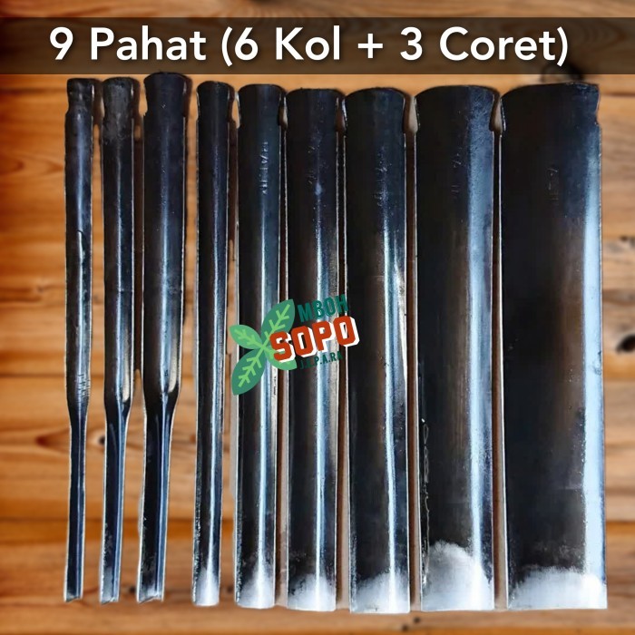 

Terlaris Alat Kerajinan, 9 Pahat Ukir Jepara, Tatah Ukir Kayu Set M9