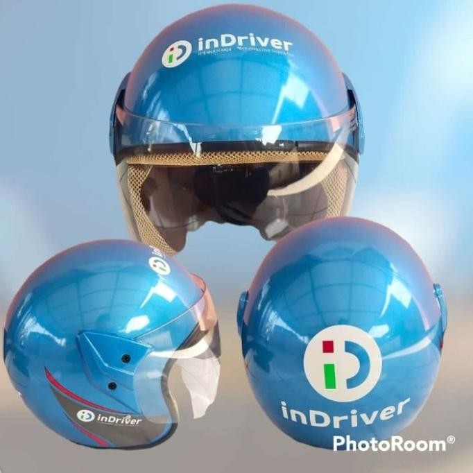 NEW helm indriver biru helm driver ojol murah berkualitas