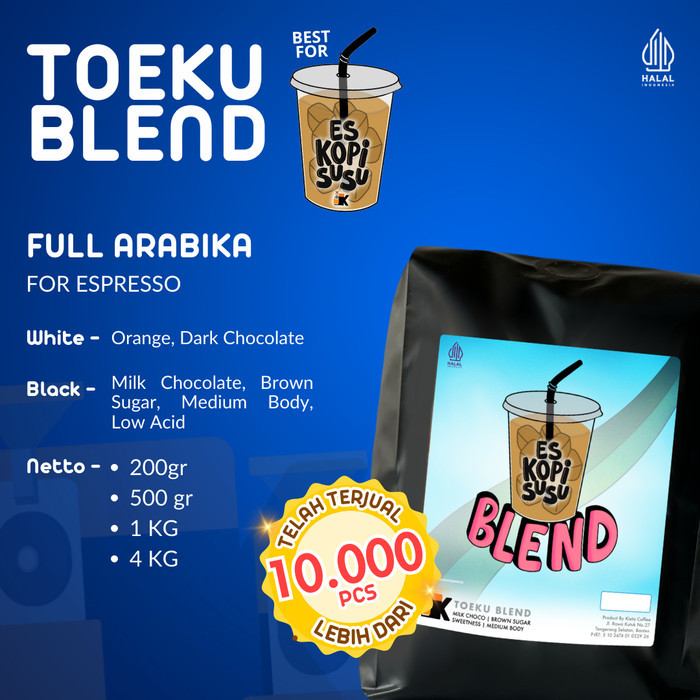 

250Gr Biji Kopi Toeku Blend 100% Arabika Untuk Kopi Susu