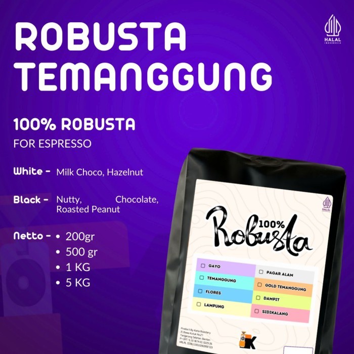 

Kopi Fine Robusta Temanggung By Kieta Coffee 1Kg