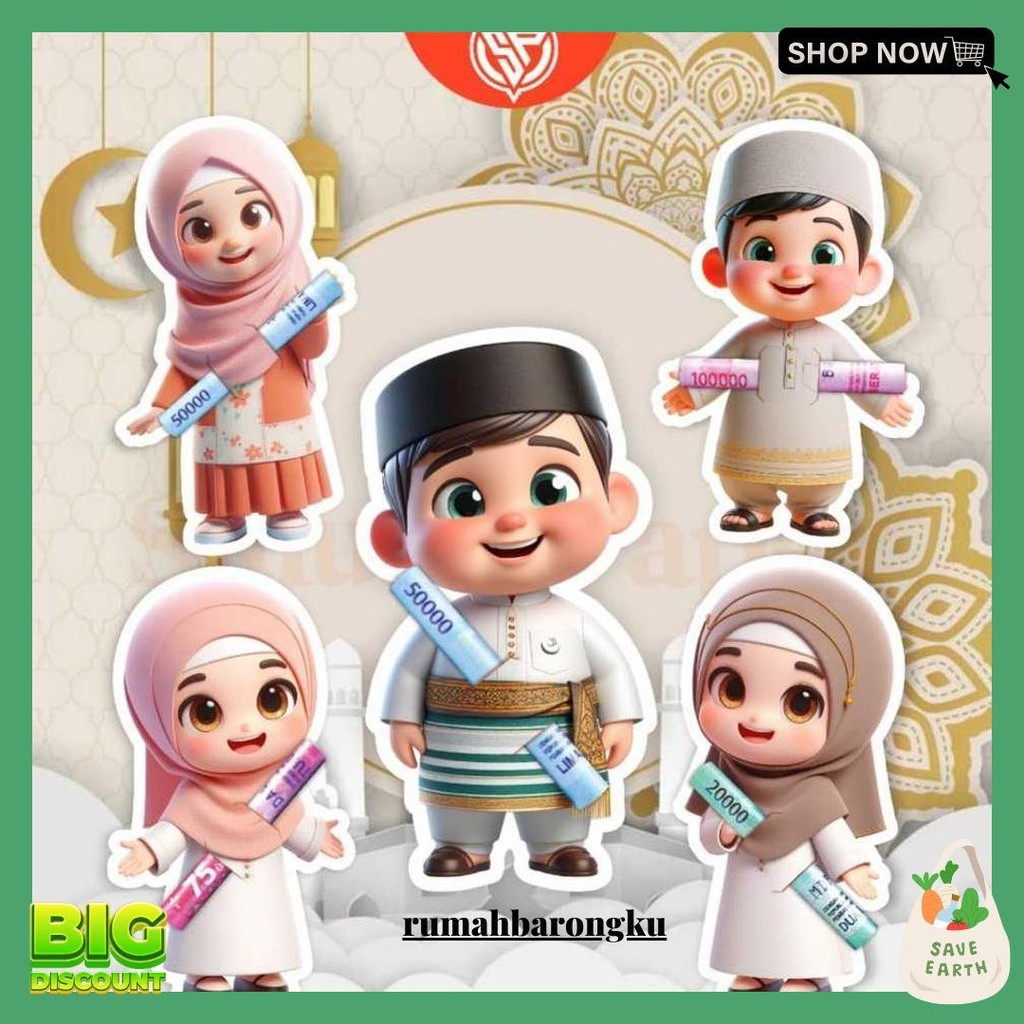 

1 Pack Amplop Karakter 2025 Amplop Lebaran Angpau LucuIsi10Pcs Original Produk