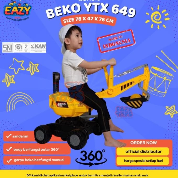 Grosir Mainan Mobil Dorong Anak Excavator Beko Ytx 649 Bisa Rotasi 360