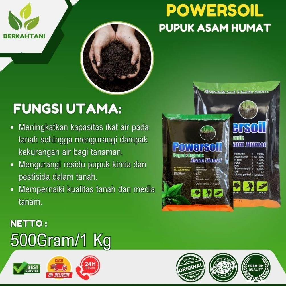 TERBAIK POWERSOIL 500 GRAM ASAM HUMAT PEMBENAH TANAH