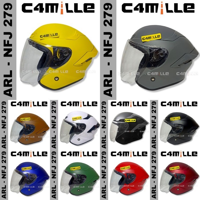 Helm Arl Nfj Kairoz 279 Solid Single Visor Half Face Sni