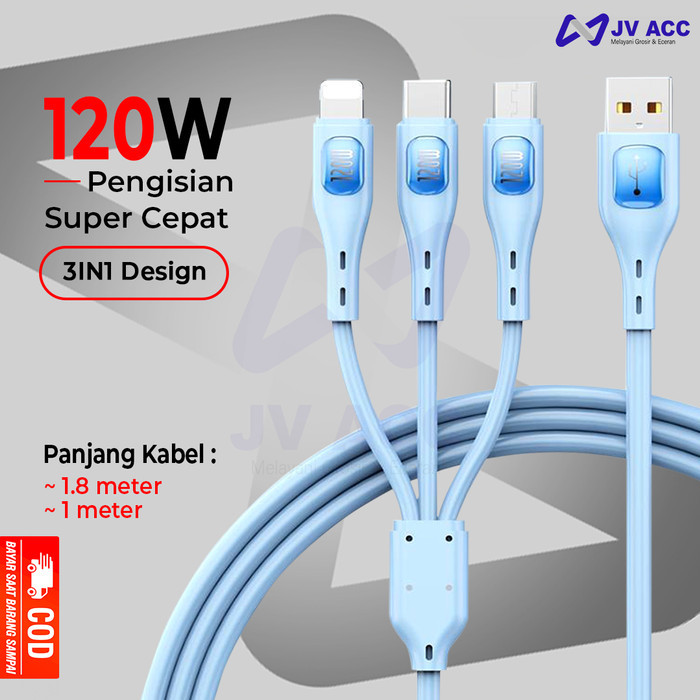NVN-KD43 KABEL DATA CHARGER 3IN1 FAST CHARGING MICRO TIPE C