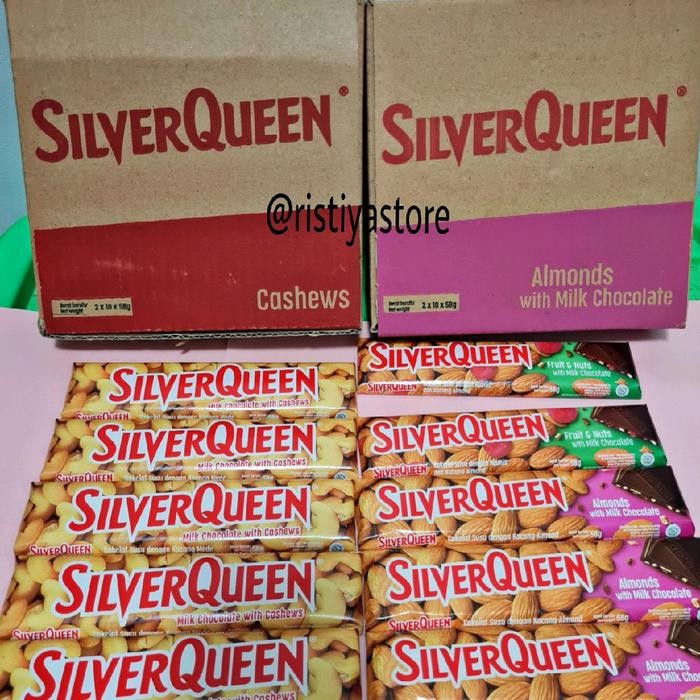 

terbaru !!! promo coklat silverqueen 5pack isi 10 x 58gr ready