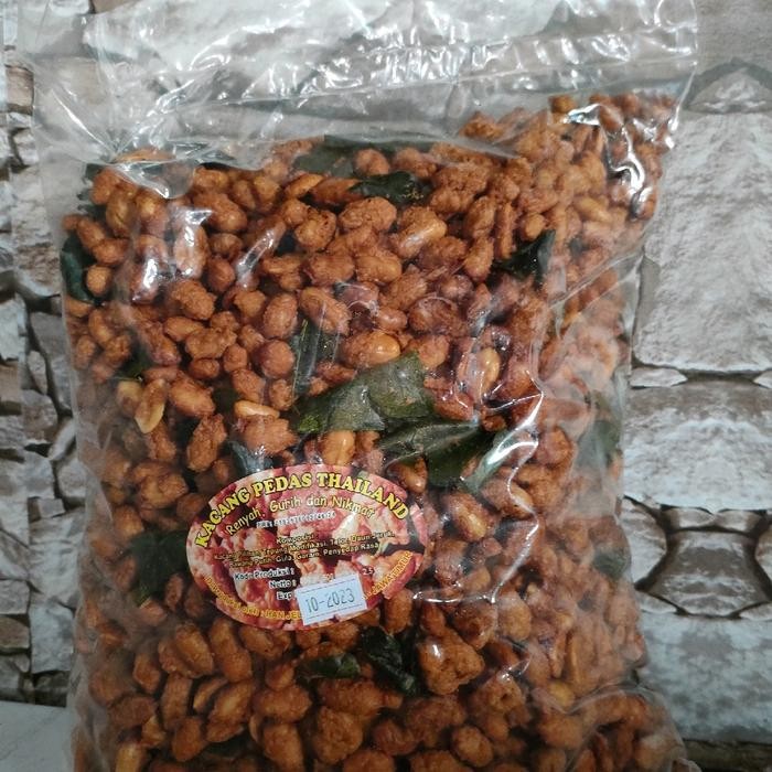

terbaru !!! kacang pedas thailand 2,5kg/kacang pedas manis daun jeruk ready