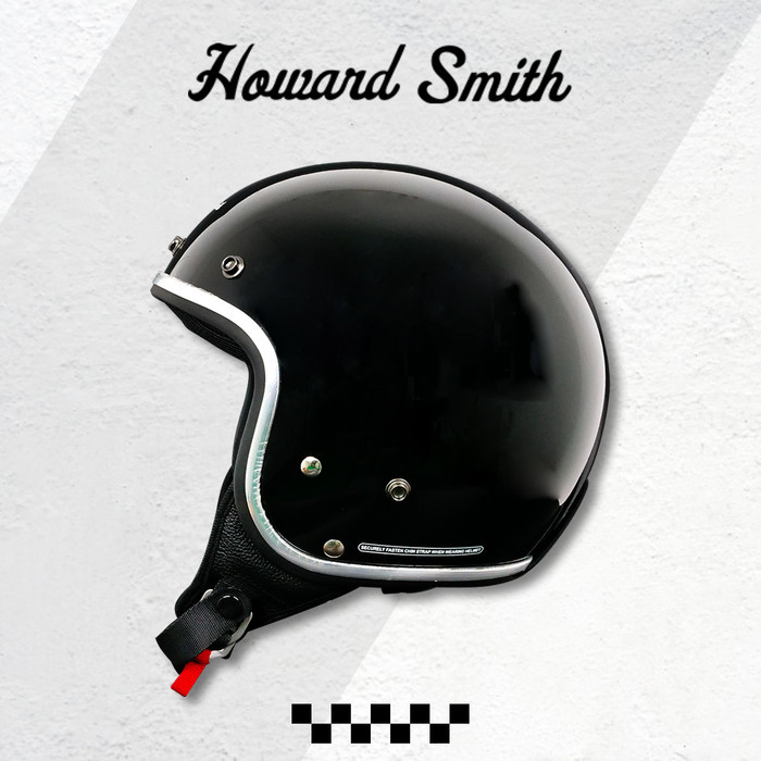 Howard Smith Master Retro Helm Half Face - Deep Black
