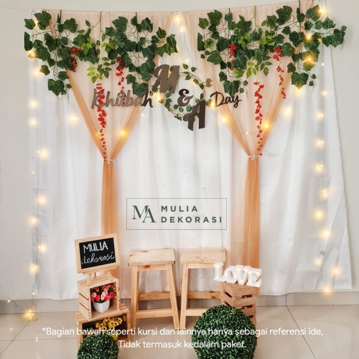 DEKORASI BACKDROP LAMARAN NIKAHAN AQIQAH BACKGROUND BACKDROP PAKET S