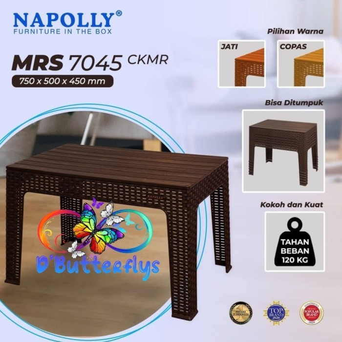 Meja Tamu Rotan Plastik Napolly Panjang