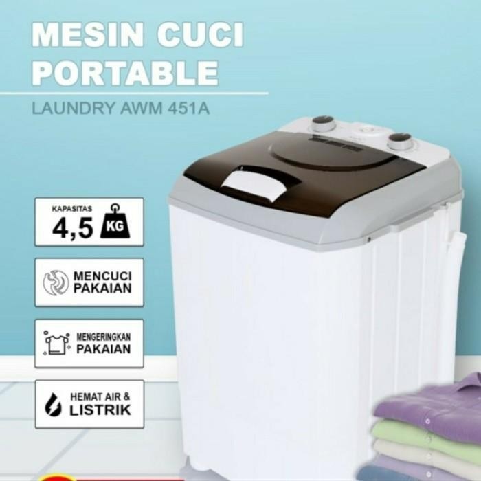 MESIN CUCI MINI PORTABLE ARSHI AWM 451A MESIN CUCI PORTABLE BERGARANSI