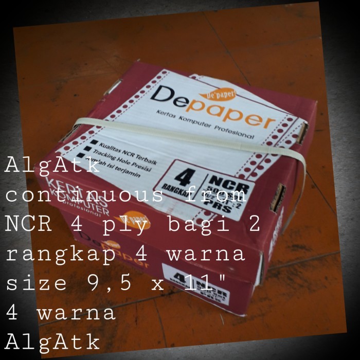 

TERLARIS! Depaper. Kertas Continuous Form NCR 4 ply. PRS (kertas bagi 2).