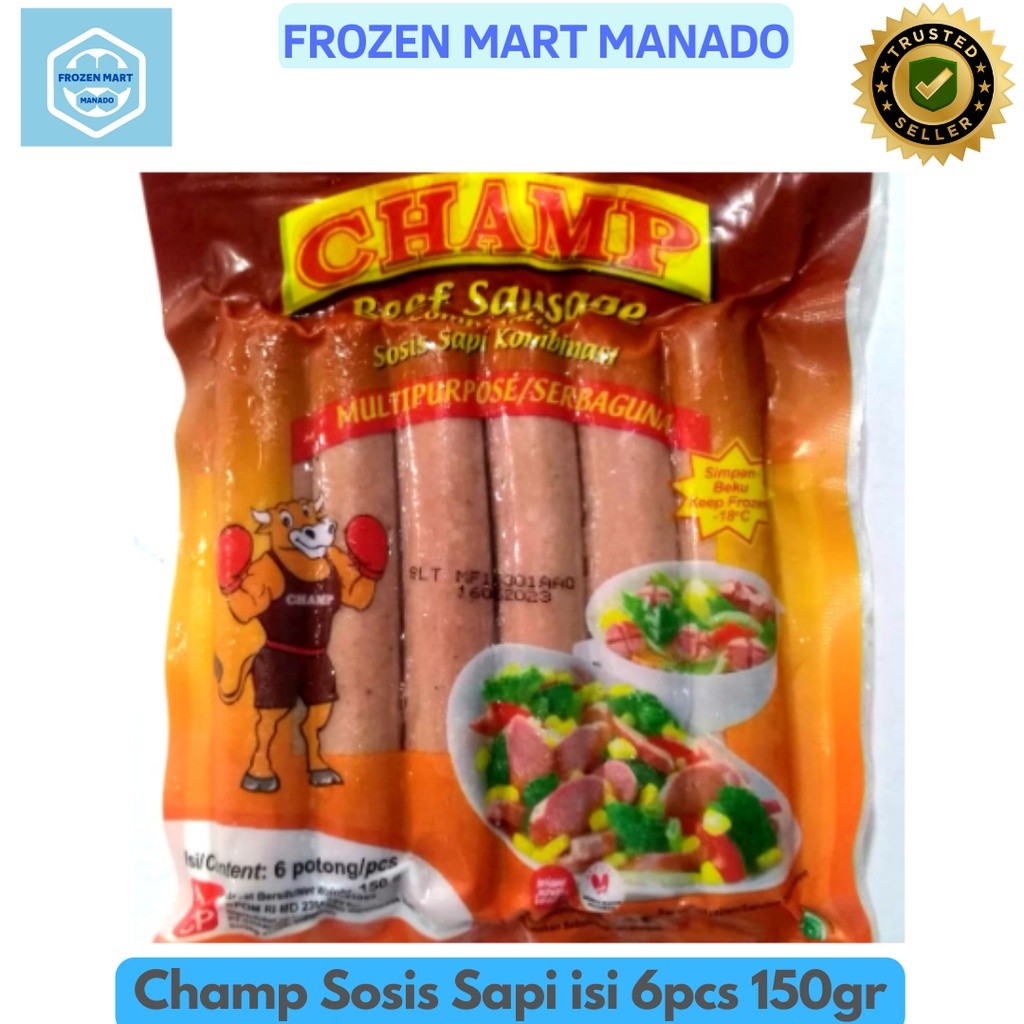 

Champ Sosis Sapi isi 6pcs 150gr - Frozen Mart Manado (Frozen Food Manado)