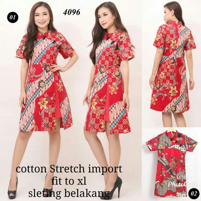 Dress Shanghai Batik Red 4096