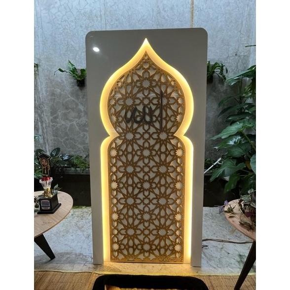 TERBARU Dekorasi mushola rumah/partisi mushola rumah/petunjuk kiblat/arah