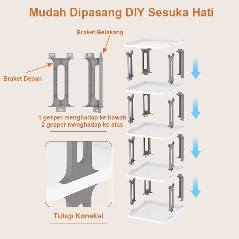 Awet [Ready Stock] Rak Sepatu Susun Plastik Rak Sepatu Plastik Rak Serbaguna Rak Sepatu Tertutup