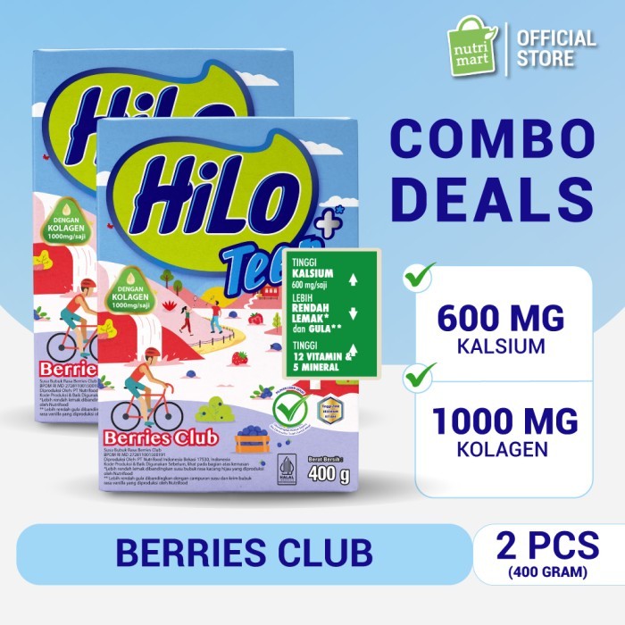 

TERLARIS TWIN PACK - HILO TEEN+ COLLAGEN BERRIES CLUB 400 GRAM - SUSU TINGGI KALSIUM DENGAN KOLAGEN
