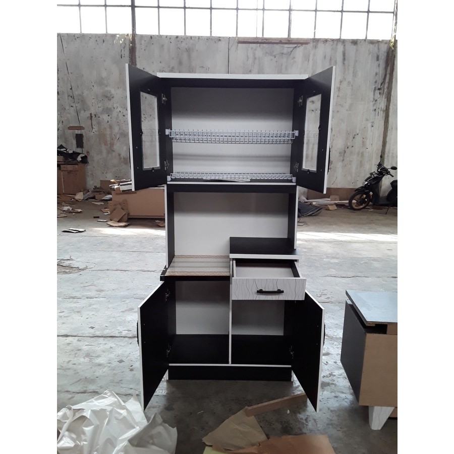 Gratis Ongkir Promo Termurah  Lemari Sayur 3 Pintu Kayu Rak Dapur Piring Minimalis Khusus Bandung