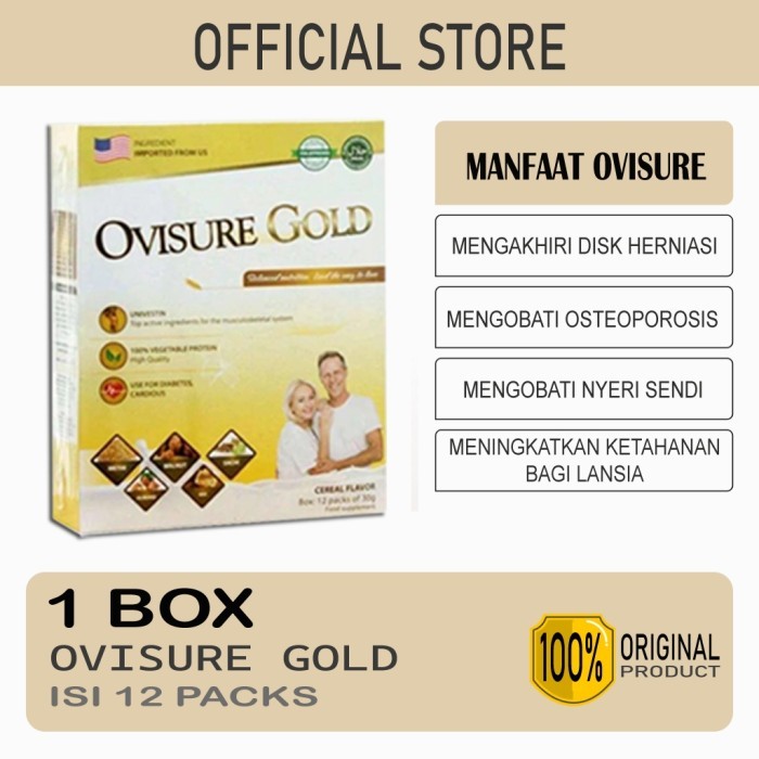 

TERLARIS 1 BOX OVISURE GOLD ORIGINAL USA - SUSU UNTUK PENGOBATAN TULANG DAN SENDI TERBAIK MURAH!!!