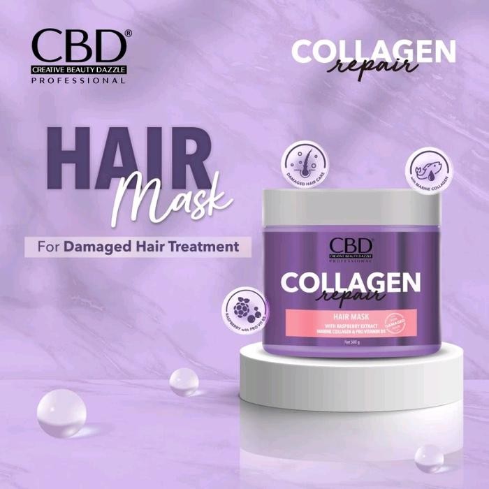 Cbd Collagen Repair Hair Mask 250Gr/Masker Rambut New 100% Original